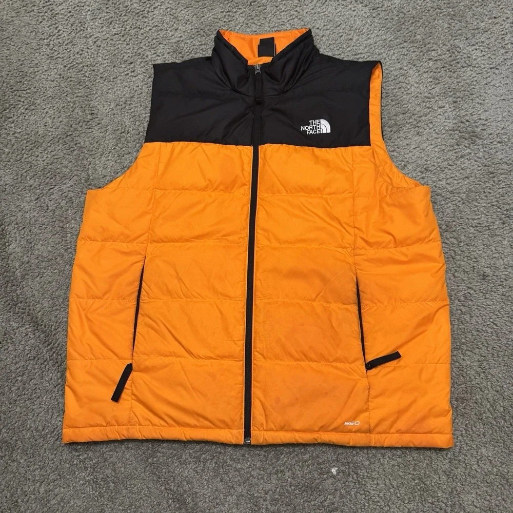 The North Face Men's 550 Orange & Black XL Puffer Vest
